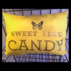 Sweet like Candy Handmade Yellow Pillow
